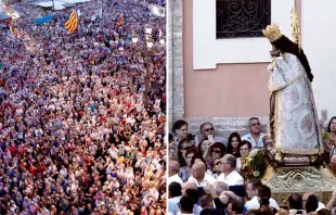 Miles de personas durante el acto de desagravio a la Virgen en Valencia (Espau00f1a). Foto: Archidiu00f3cesis de Valencia.  