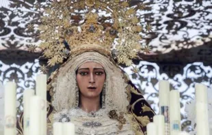 Virgen de la Encarnaciu00f3n de la Hermandad del Cristo del Amor de Cu00f3rdoba (Espau00f1a). Foto: Hermandad del Cristo del Amor.  