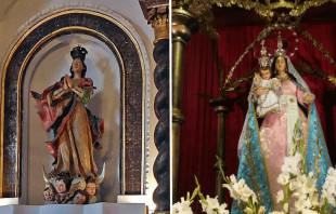 Virgen de la Asunciu00f3n en la Iglesia jesuita de Calera de Tango y Virgen de la Peu00f1a 