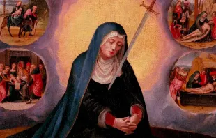 Pintura de Nuestra Señora de los Dolores de finales del siglo XVI, expuesta en Museu Nacional d'Art de Catalunya. Crédito: Wikimedia Commons / Dominio Público. 