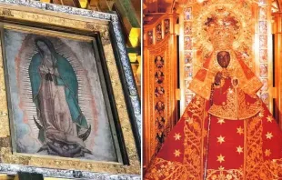 Imágenes de la Virgen de Guadalupe en España y México. Crédito: David Ramos / ACI Prensa y Dominio Público 