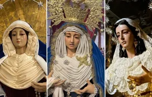 Tres incendios dañan a Vírgenes en la Semana Santa en España. Crédito: Hermandad del Martes Santo (Chiclana), Cofradía de la Virgen del Rocío (Vélez) y Parroquia Virgen de Gracia (Almadén). 