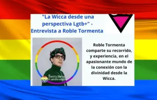 Convocatoria de la conferencia promocional del rito pagano de la Wicca organizada por el grupo LGTB COGAM. Cru00e9dito: ACI Prensa 