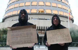 Protesta de Derecho a vivir ante el Tribunal Constitucional de España. Crédito: Derecho a Vivir 