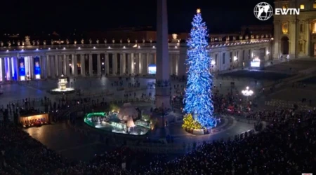 El árbol y el pesebre de Navidad 2024 en el Vaticano.