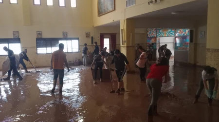 Imagen de la inundación de la parroquia de Santa Fe en Alfafar (Valencia, España).