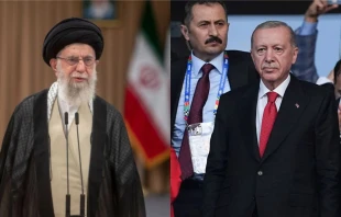 El líder supremo iraní, el ayatolá Ali Jamenei (izquierda) y el presidente turco, Recep Tayyip Erdoğan. Crédito: Majid Saeedi/Getty Images; Grzegorz Wajda/SOPA Images/LightRocket vía Getty Images