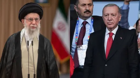 El líder supremo iraní, el ayatolá Ali Jamenei (izquierda) y el presidente turco, Recep Tayyip Erdoğan.