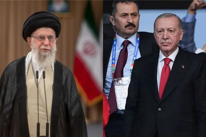 El líder supremo iraní, el ayatolá Ali Jamenei (izquierda) y el presidente turco, Recep Tayyip Erdoğan.