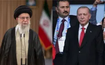 El líder supremo iraní, el ayatolá Ali Jamenei (izquierda) y el presidente turco, Recep Tayyip Erdoğan.