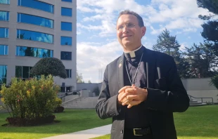 Mons. Andrew Cozzens, expresidente del Congreso Eucarístico Nacional en Estados Unidos. Crédito: Diego López Marina - EWTN News