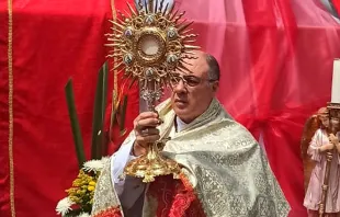 Arzobispo de Cali, Mons. Luis Fernando Rodríguez, durante la Solemnidad del Corpus Christi 2023. Crédito: Facebook Arquidiócesis de Cali.