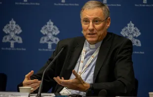 Arzobispo de Riga (Letonia), Mons. Zbigņevs Stankevičs, este miércoles 18 de octubre. Crédito: Daniel Ibáñez / ACI Prensa.