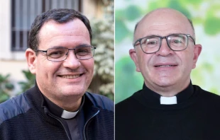 Los sacerdotes Fernando Enrique Ramón Casas y Arturo Javier García Pérez, nombrados obispos auxiliares de Valencia (España). Crédito: Delegación de Medios de la Archidiócesis de Valencia.