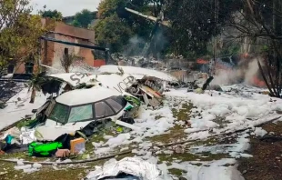 Restos del avión de VoePass que se accidentó el 9 de agosto en Vinhedo (Brasil). Crédito: Secretaría de Seguridad Pública del Estado de Sao Paulo.