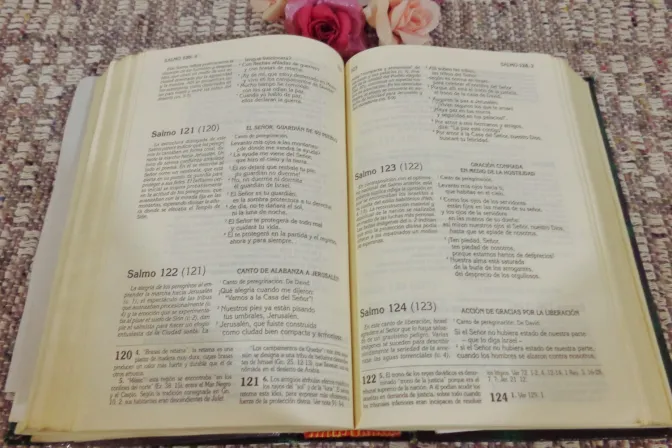 Biblia abierta por los salmos.