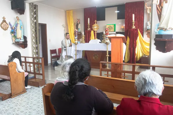 Celebration of the Holy Hour in the chapel of a public hospital in Bogotá.  Credit: Eduardo Berdejo (ACI).