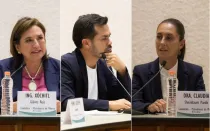 Xóchitl Gálvez, Jorge Álvarez Máynez y Claudia Sheinbaum.