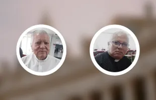 El P. Luis Humberto Urbina y el P. Luis Gilberto Santander, nuevos capellanes de Su Santidad. Crédito: Diócesis de San Cristóbal.
