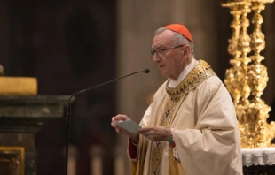 Cardenal Pietro Parolin, Secretario de Estado del Vaticano, en la Basílica de San Pedro. Crédito: Daniel Ibáñez / EWTN News.