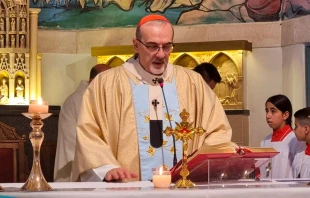 El Cardenal Pierbattista Pizzaballa en agosto de 2024 durante las celebraciones de la Asunción de la Virgen en Tierra Santa. Crédito: Patriarcado Latino de Jerusalén.