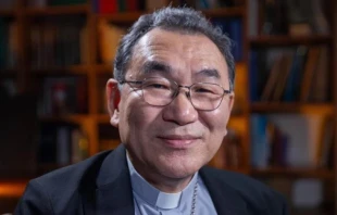 El cardenal electo Tarcisio Isao Kikuchi conversó con CNA el viernes 18 de octubre de 2024 en Roma. Crédito: EWTN News