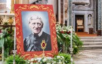 La reliquia de San John Henry Newman presente en la Misa de Acción de Gracias por su canonización, en la Basílica de San Juan de Letrán, Roma, 14 de octubre de 2019.