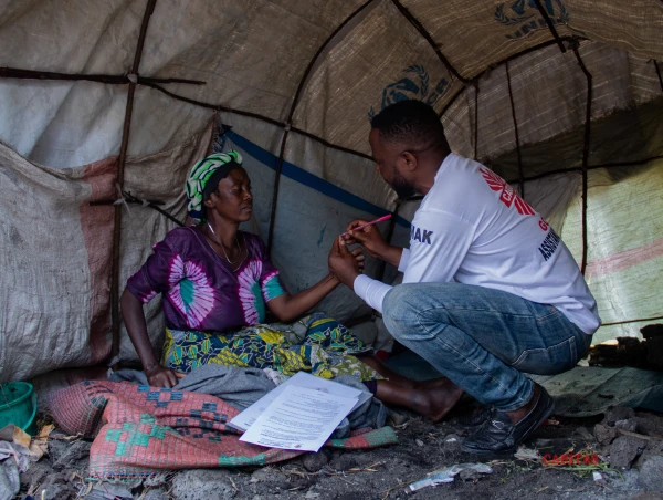 There are many displaced in camps without light, without water and without food. Credit: rubber faces (Nord Kivu)