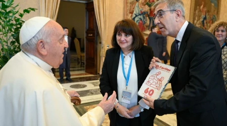 Imagen de la audiencia con Cáritas de Toledo esta mañana en el Vaticano