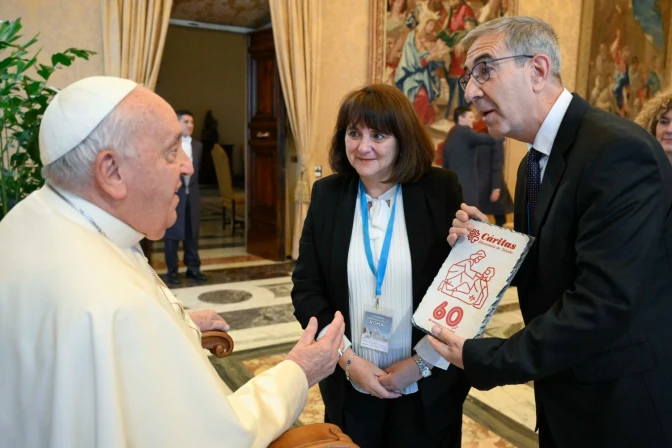 Imagen de la audiencia con Cáritas de Toledo esta mañana en el Vaticano