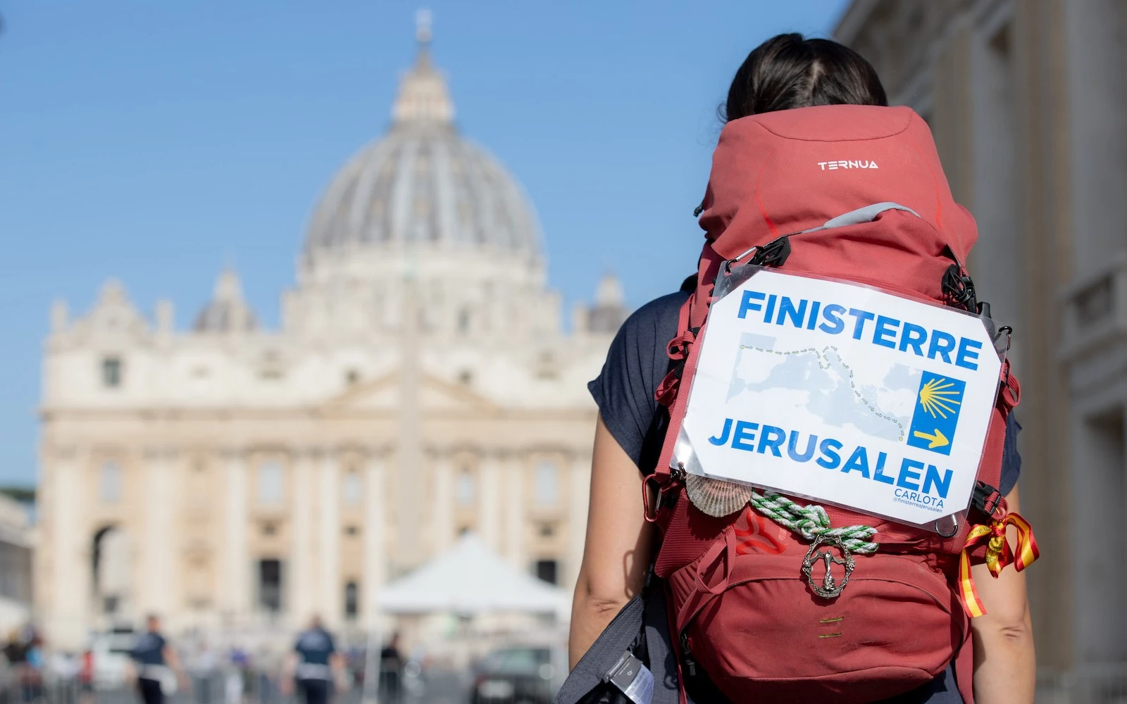 Imagen referencial de la peregrina española Carlota Valenzuela a su paso por Roma camino a Jerusalén?w=200&h=150