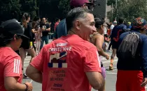 Mons. Carlos Enrique Samaniego López en el Maratón de la Ciudad de México.