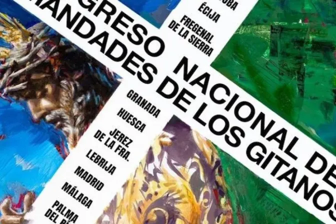 Detalle del cartel del I Congreso Nacional de Hermandades de los Gitanos en España.