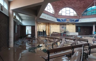 Iglesia de Nuestra Señora del Pilar en Catarroja (Valencia), tras las inundaciones. Crédito: Archidiócesis de Valencia.