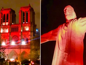 Iglesias y monumentos del mundo fueron iluminados de rojo por los cristianos perseguidos