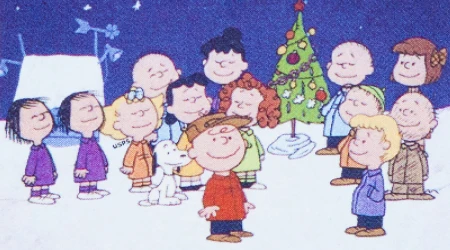 Postal de la “La Navidad de Charlie Brown”.