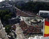 Plaza de Cibeles, 45 minutos antes del inicio de la Misa Foto: Twitter.com/Madrid11_es