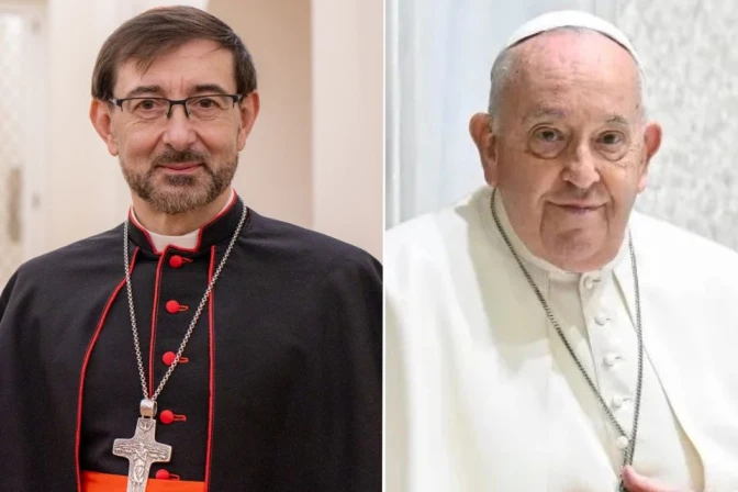 El Cardenal José Cobo y el Papa Francisco.