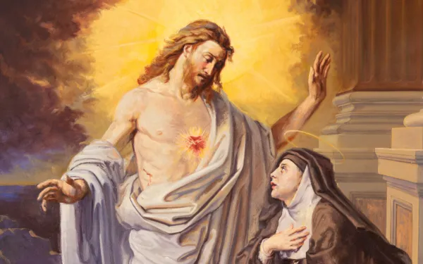 Cristo se le apareció a Santa Margarita de Alacoque y le pidió que se celebre la fiesta de su Corazón. Crédito: Shutterstock