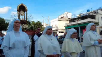 Procesión del Corpus Christi en las calles de La Habana.