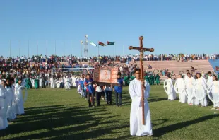 Edición anterior de Corpus Christi en el estadio de Montero Crédito: Parroquia Nuestra Señora de las Mercedes