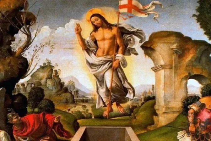 Cristo resucitado. Pintura de Raffaellino del Garbo.