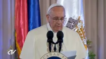 Papa Francisco pronuncia su discurso ante las autoridades de Filipinas / Foto: Captura Youtube