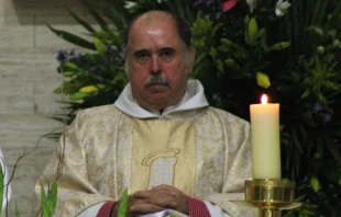 el P. Isaías Ramírez González en una Misa en el templo San José de los Poetas. Crédito: Juan Arturo Figo