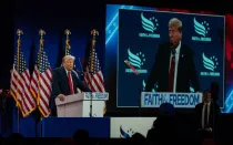El expresidente de Estados Unidos, Donald Trump, en su discurso de apertura en la Conferencia Política del Camino hacia la Mayoría de la Faith & Freedom Coalition en el Washington Hilton, el 22 de junio de 2024, en Washington D.C.