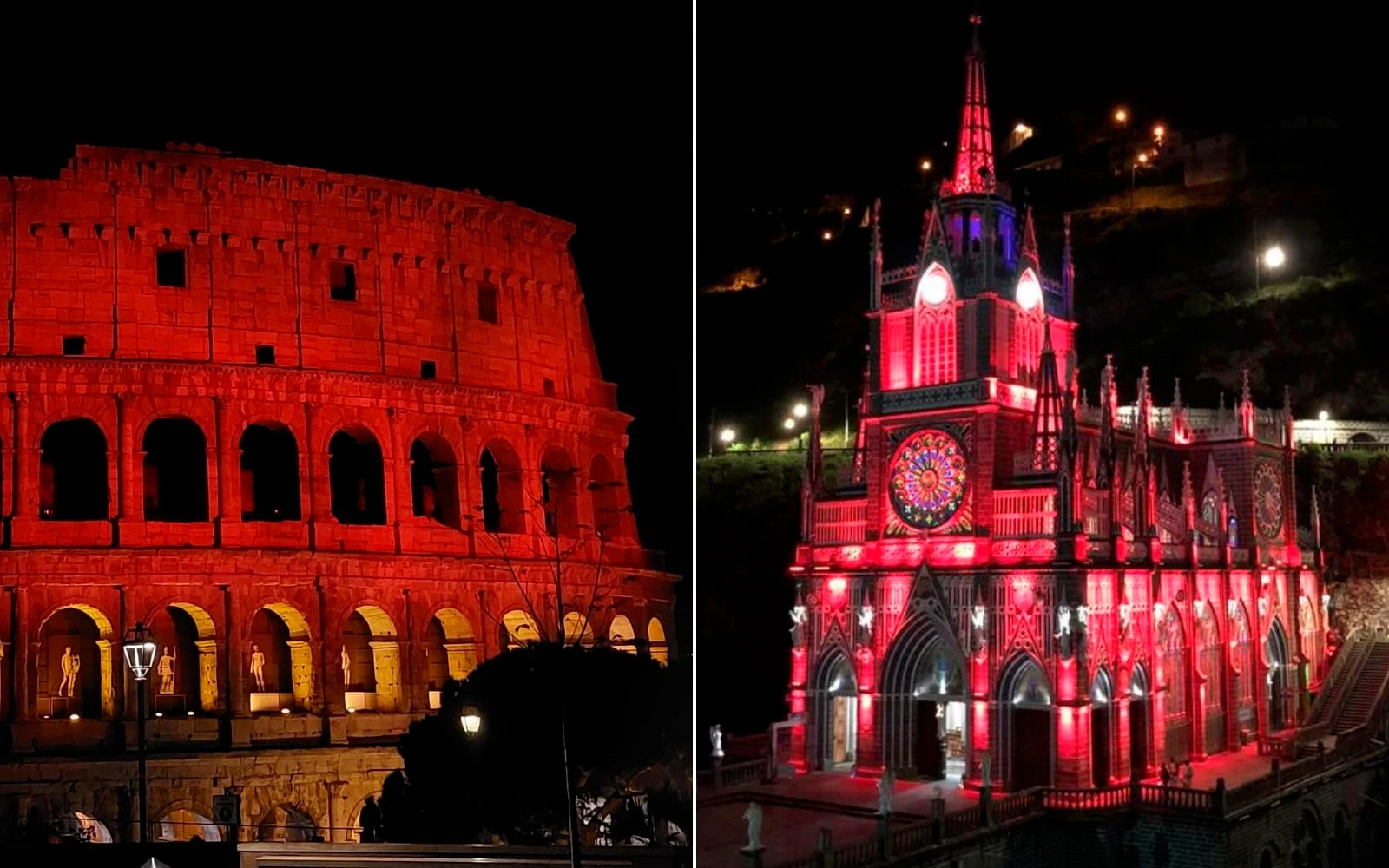 El Coliseo Romano y el Santuario de Nuestra Señora del Rosario de Las Lajas. | Crédito: ACN?w=200&h=150