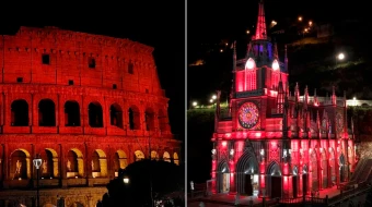 El Coliseo Romano y el Santuario de Nuestra Señora del Rosario de Las Lajas. | Crédito: ACN