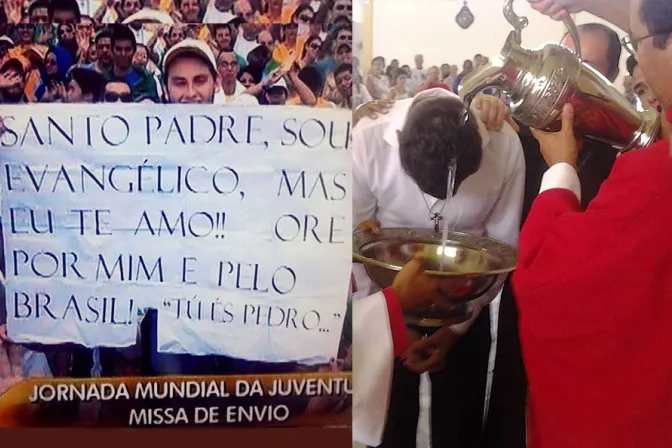 ¿Lo recuerdan? Joven que hizo noticia con cartel en JMJ Río se hizo católico y recibió Bautismo en Pentecostés