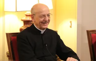 Mons. Fernando Ocáriz durante el congreso general extraordinario del Opus Dei en abril de 2023. Crédito: Opus Dei.