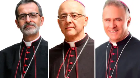 Mons. Francisco Javier Múnera, Mons. Gabriel Ángel Villa Vahos y Mons. Germán Medina Acosta.